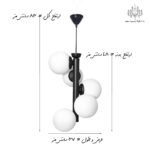مشخصات-ابعاد-لوستر-مولکولی-5-شعله