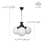مشخصات-ابعاد-لوستر-مولکولی-3-شعله