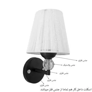 مشخصات-جنس-چراغ-دیواری-مدل-نگین