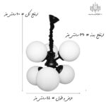 مشخصات-ابعاد-لوستر-مولکولی-6-شعله