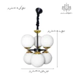 ابعاد-لوستر-مولکولی-6-شعله-مدل-آوین