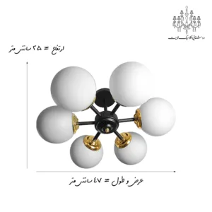 ابعاد-لوستر-سقفی-مدل-افشان