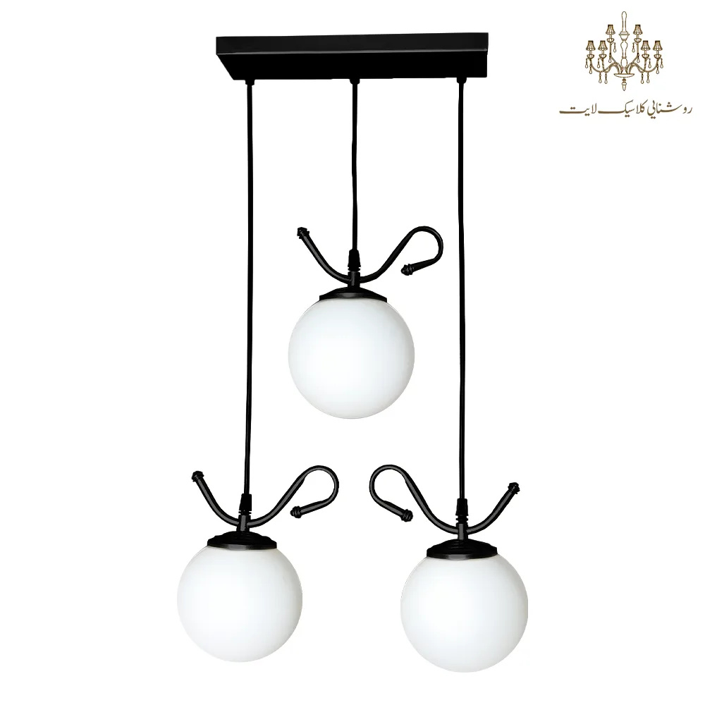 لوستر-آویز-سه-شعله-مدل-قو-مشکیpng